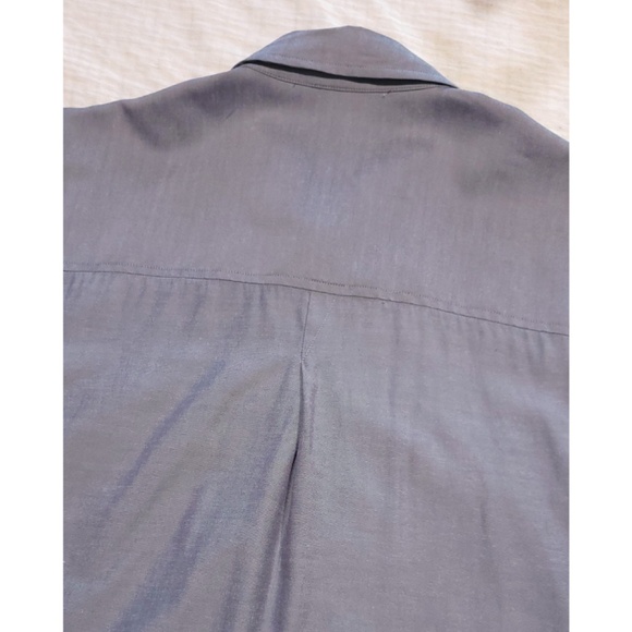Kenneth Cole Reaction Vintage Button Short Sleeve Gray Silky Shirt Men Lg/Med - Picture 7 of 12